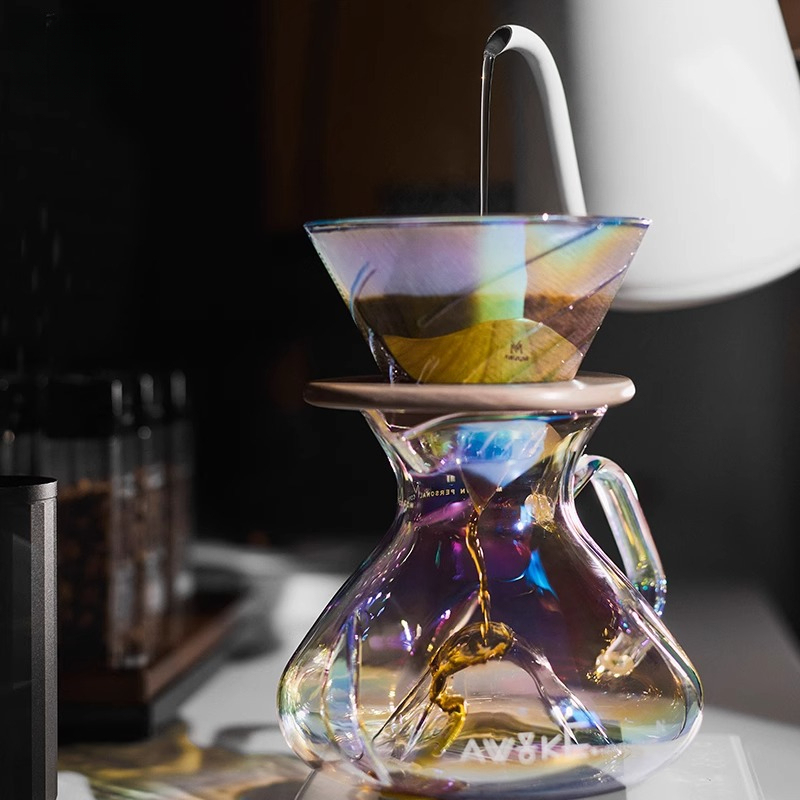 Coffee Equipment Pour Over - Pour-Over Kaffeebereiter Glas-Kaffeekanne mit V60 Dripper
